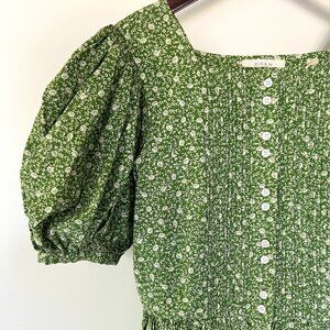 Doen Asheville Dress - Green Cottage Daisy Floral (Size XS)